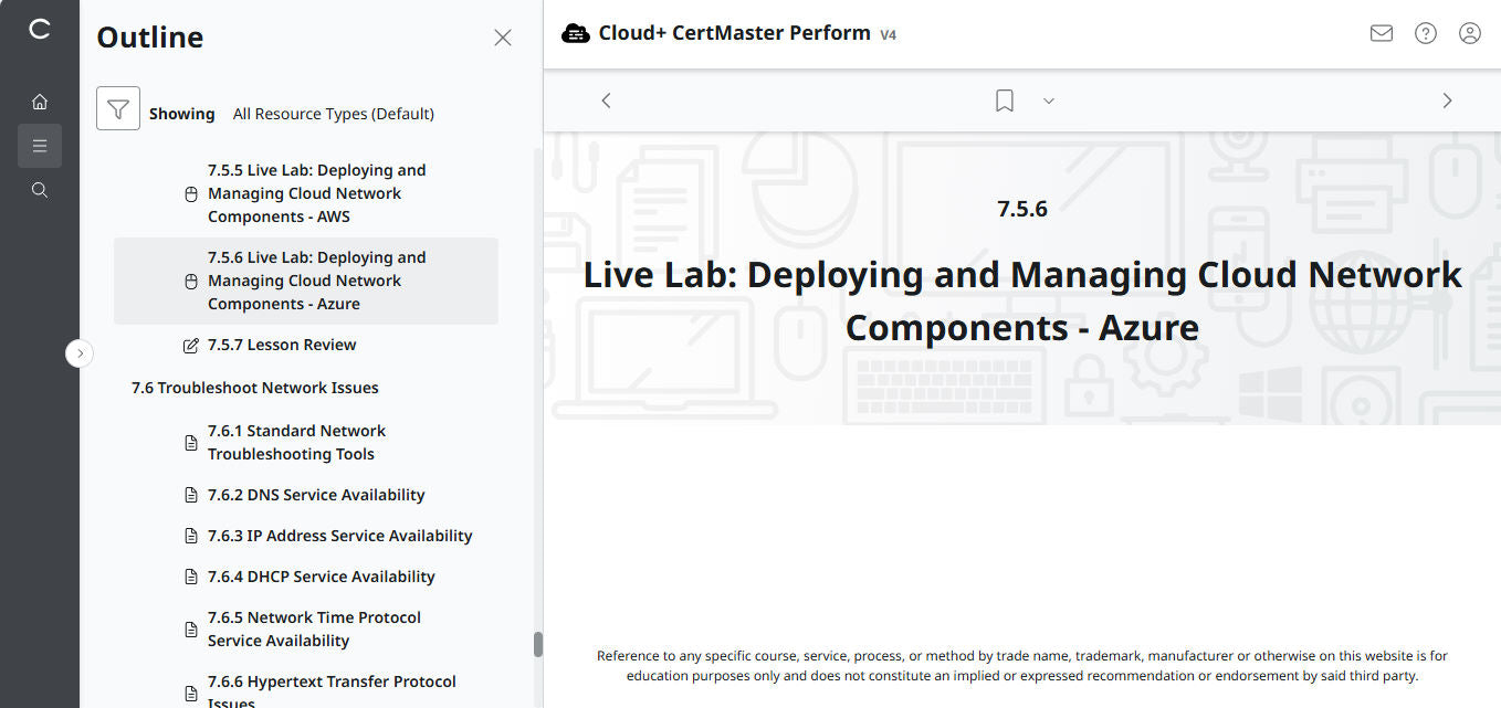 CompTIA Cloud+ CertMaster Perform (CV0-004)
